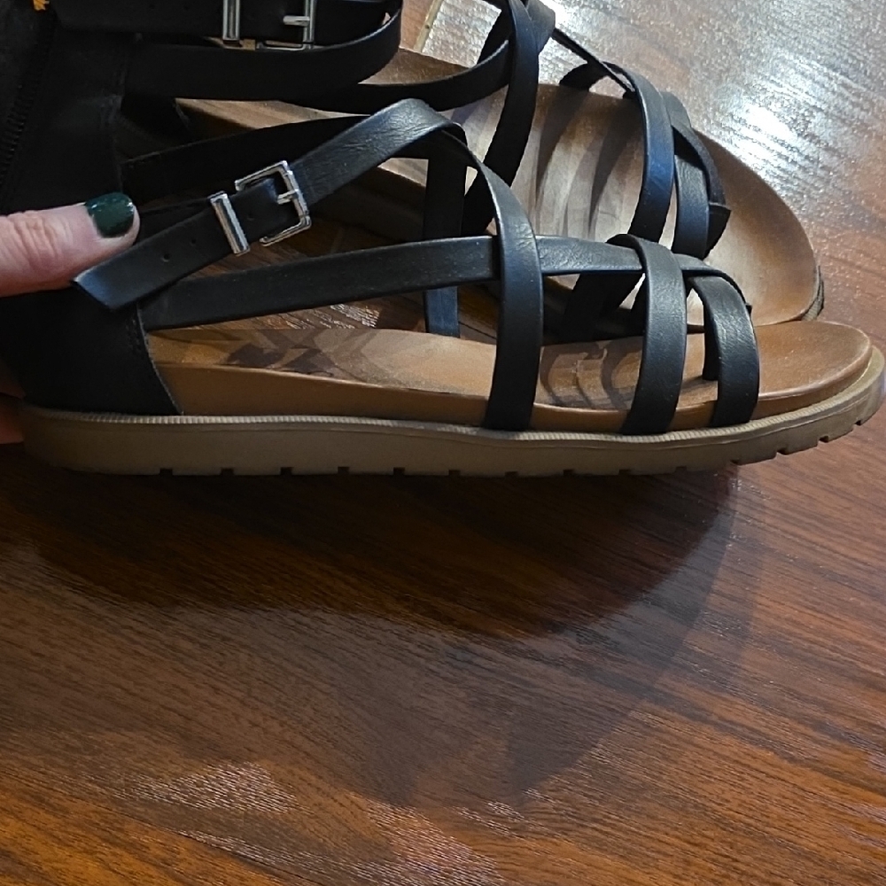 Me Too Black Strappy Sandals - Picture 7 of 7